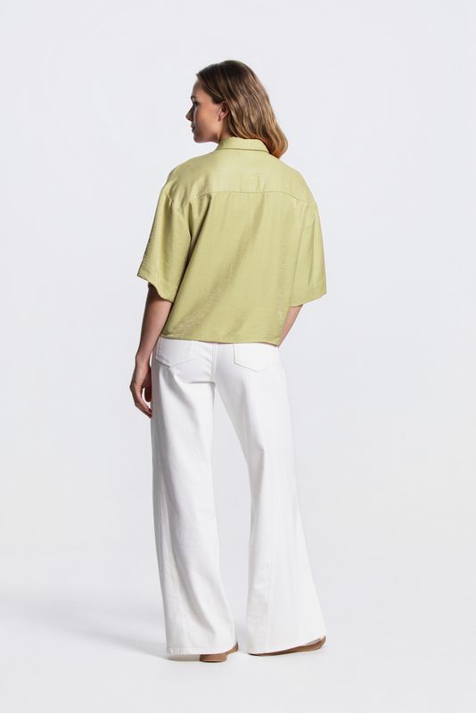 Jansen Amsterdam PIA BLOUSE WS 769 short sleeve wide 000276 - avocado PIA SS26.4