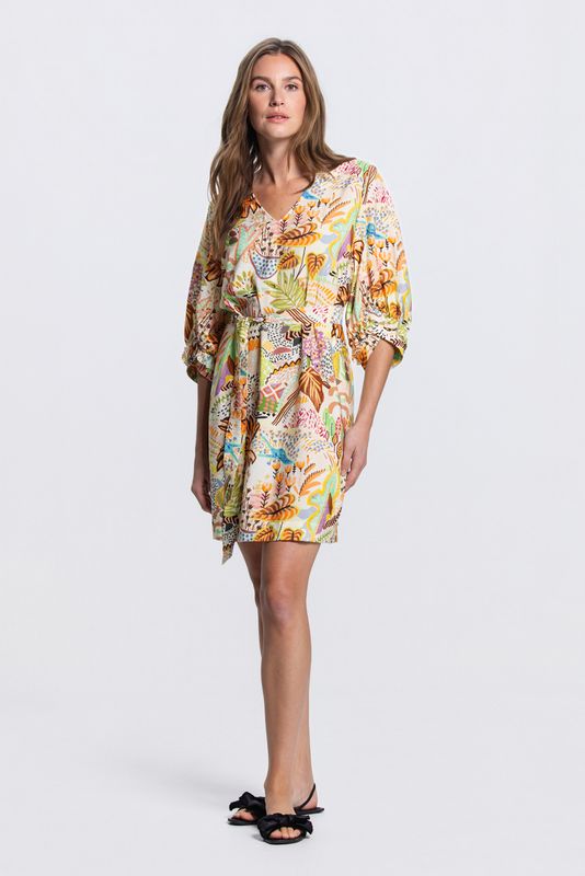 Jansen Amsterdam VANDY JURK MP 504 3/4 sleeve ruffles 000012 - multicolor VANDY