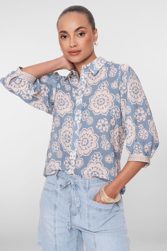 Geisha blouse Blauw 63466-20