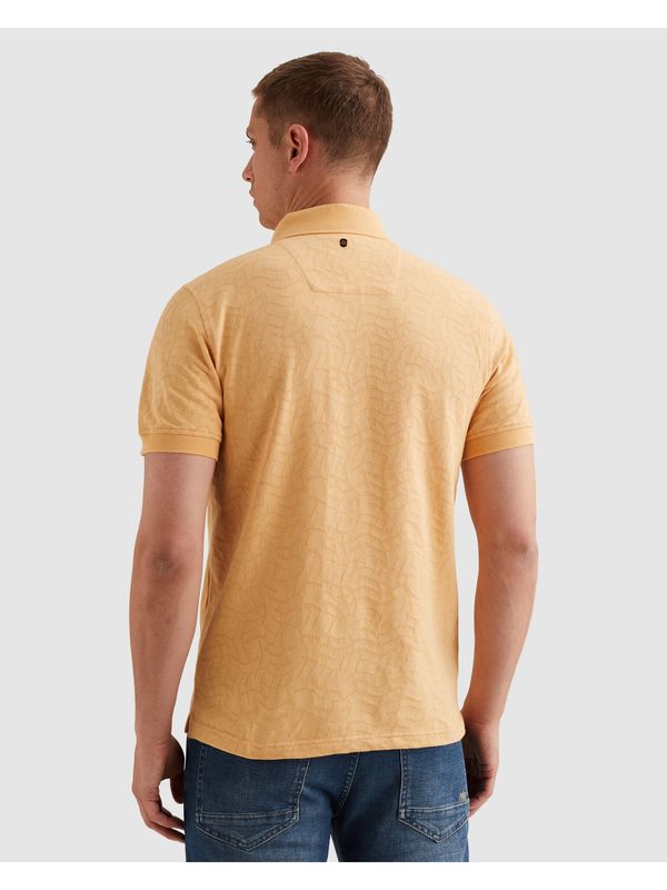 PME Legend Short sleeve polo jersey jacquard Apricot Cream PPSS2605860
