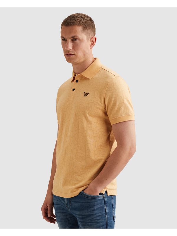 PME Legend Short sleeve polo jersey jacquard Apricot Cream PPSS2605860