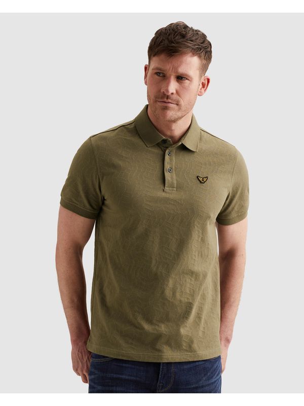 PME Legend Short sleeve polo jersey jacquard Dusky Green PPSS2605860