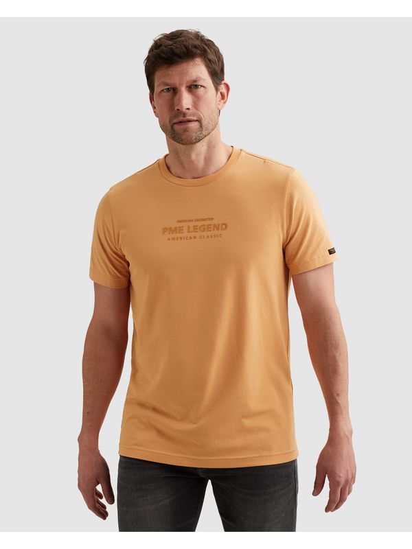PME Legend Short sleeve r-neck cotton elastan Gold Earth PTSS2605584