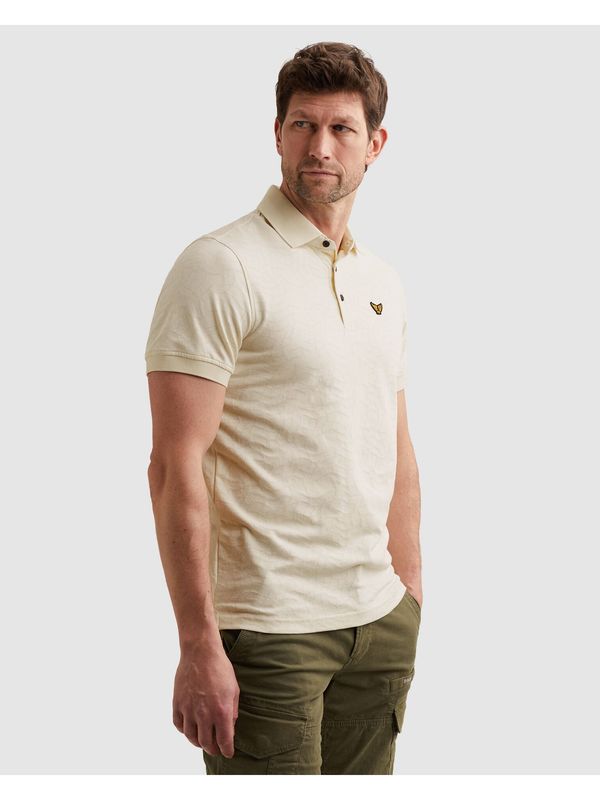 PME Legend Short sleeve polo jersey jacquard Ecru PPSS2605860