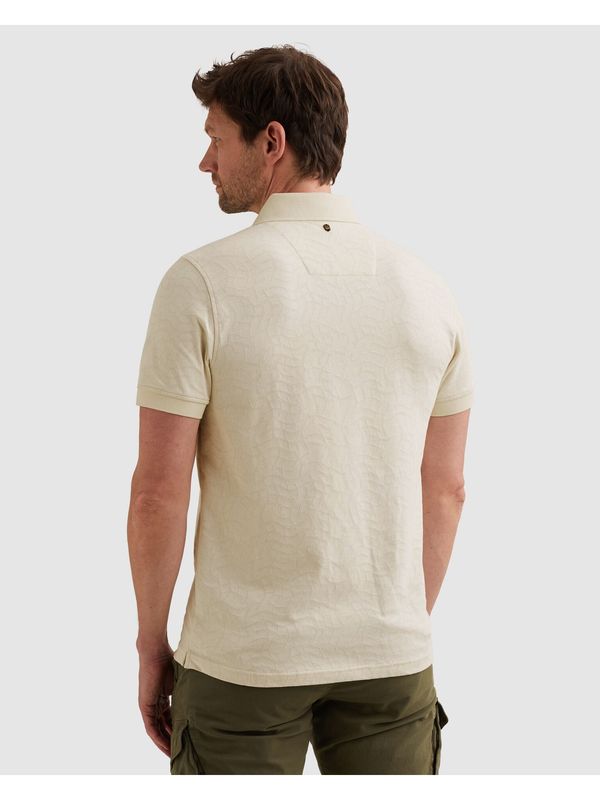 PME Legend Short sleeve polo jersey jacquard Ecru PPSS2605860