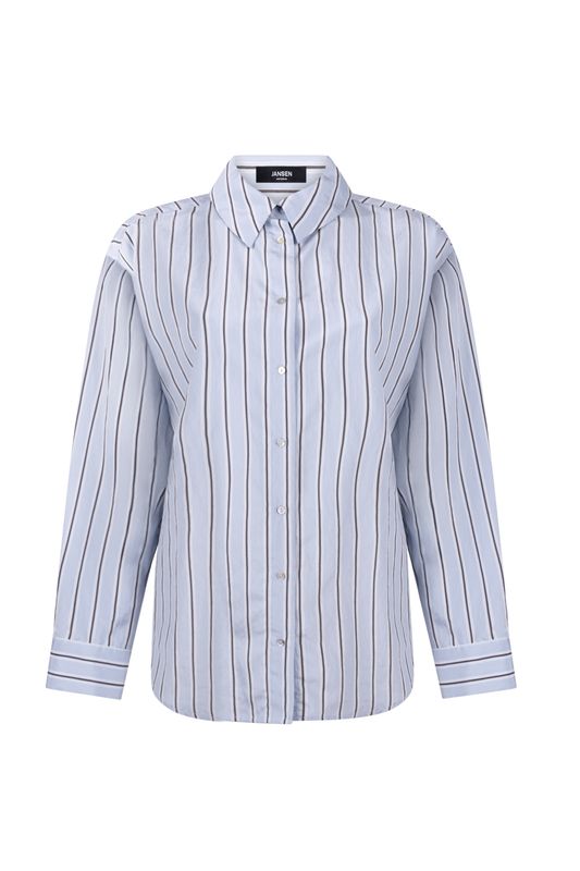 Jansen Amsterdam LIVIA BLOUSE mcs 715 stripe belt in 000753 - light blue - dark
