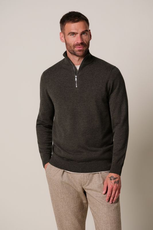 Profuomo PULLOVER HALF ZIP BROWN Brown PPXJ30012E