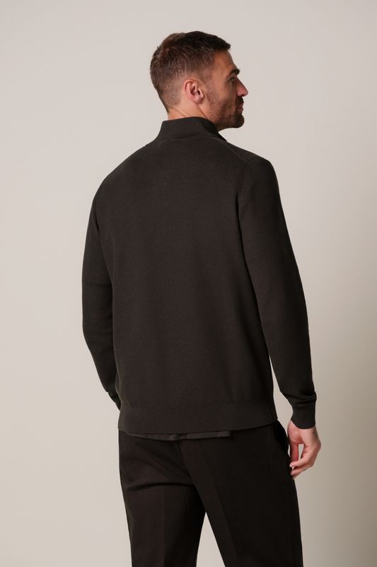 Profuomo PULLOVER HALF ZIP D BROWN Dark Brown PPXJ30063D