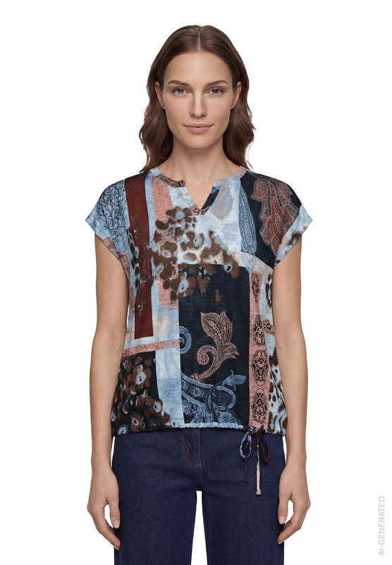 Betty Barclay Shirt Kurz 1/2 Arm Blue/Red 29371667