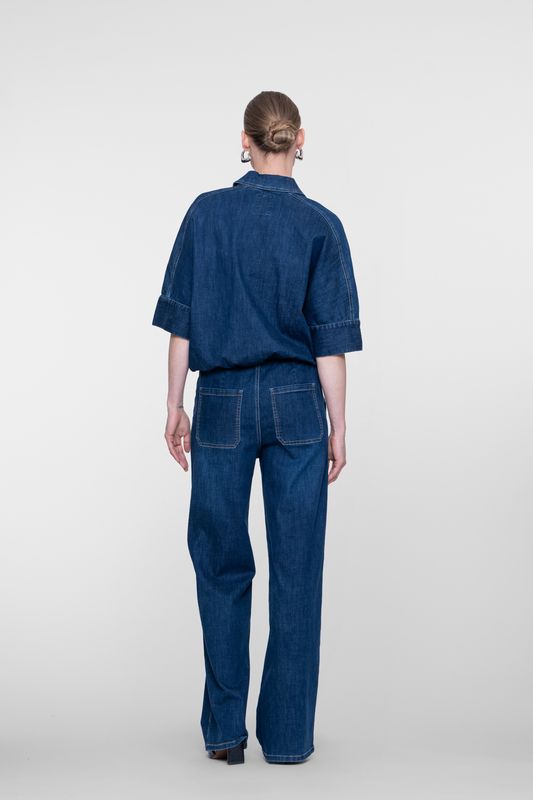 Geisha Jeans easy Dark blue denim washed 61523-10