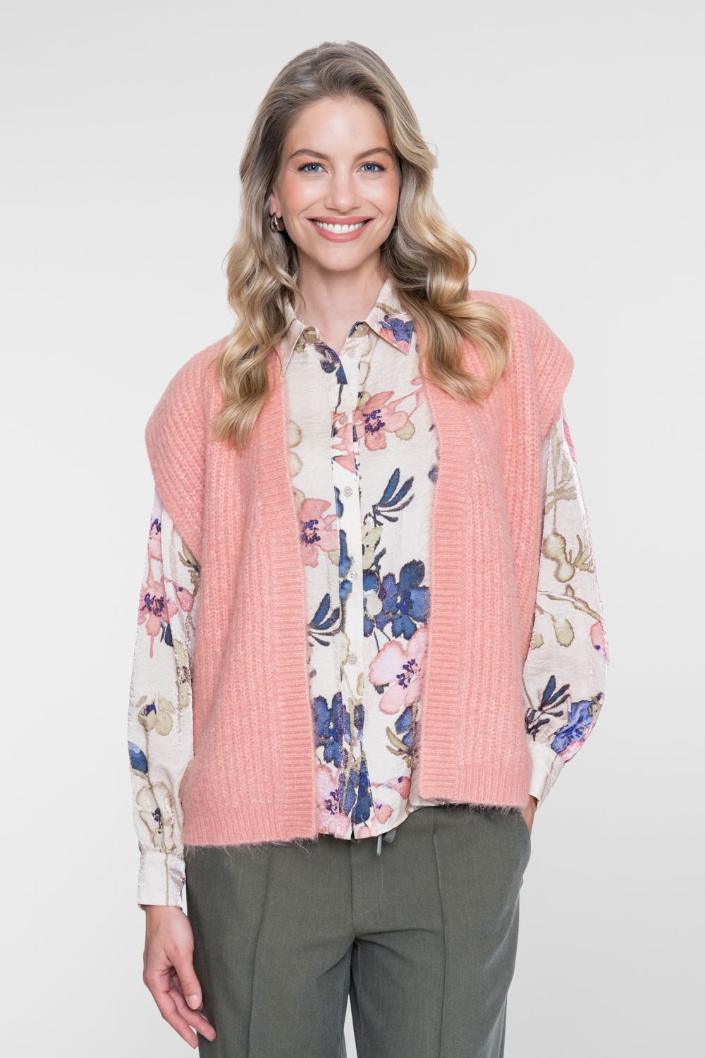 Geisha Gilet knitted soft pink 64534-29