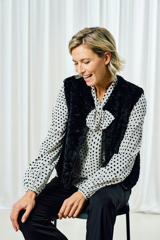 Frank Walder Bluse black Print W61108101