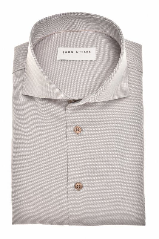John Miller Shirts Plain:Overhemd Middenbruin 640 5142879
