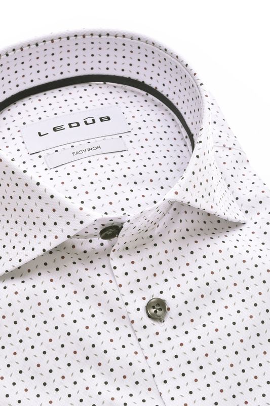 Ledub Shirts Print:Overhemd Donkerblauw 180 Donkerblauw 19 0143500