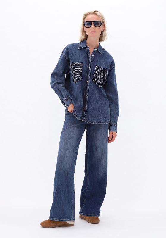 You're my lobster by K-Design Jeanshemd met strass Blue denim D794L