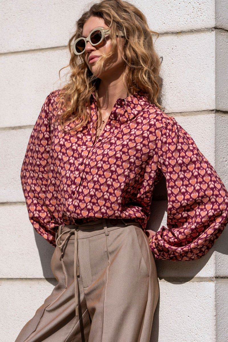 Geisha blouse cassis 63647-20
