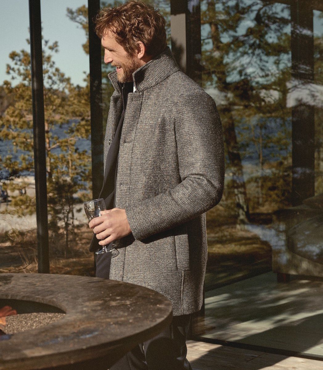 State of Art Jacket Checked - Ins middengrijs:brique 78526827