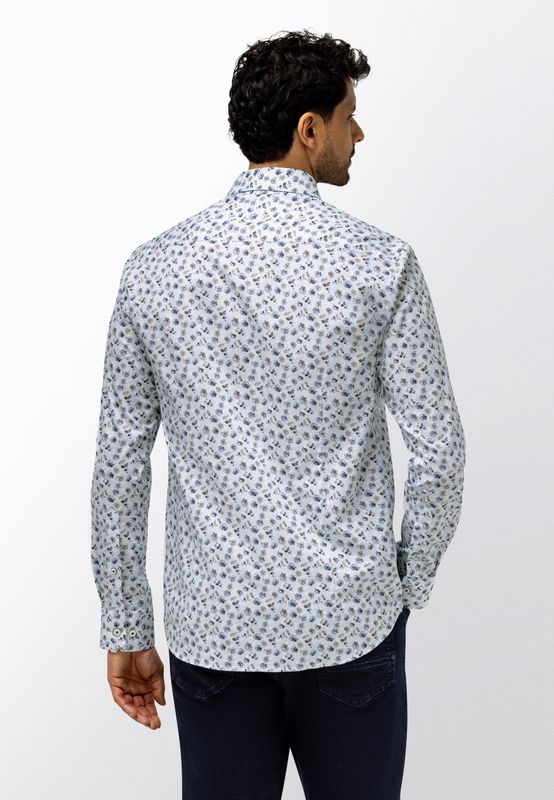 State of Art Shirt LS Print Struc grijsblauw:taupe 21426205