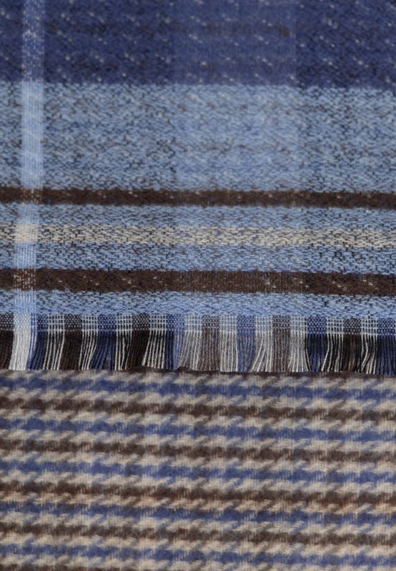 State of Art Shawl Checked - Wove middenblauw:bruin 82526889