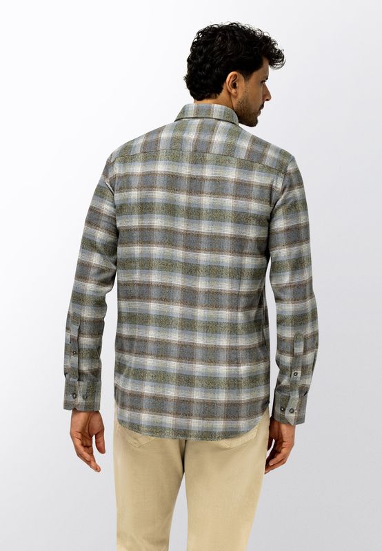State of Art Shirt LS Checked Y/D donkerbruin:mosgroen 21526276