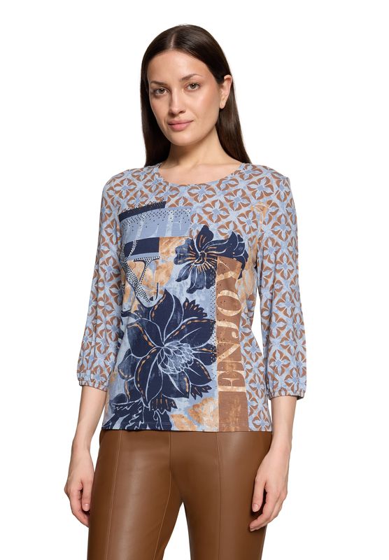Betty Barclay Shirt Kurz 3/4 Arm Blue/Brown 29521715