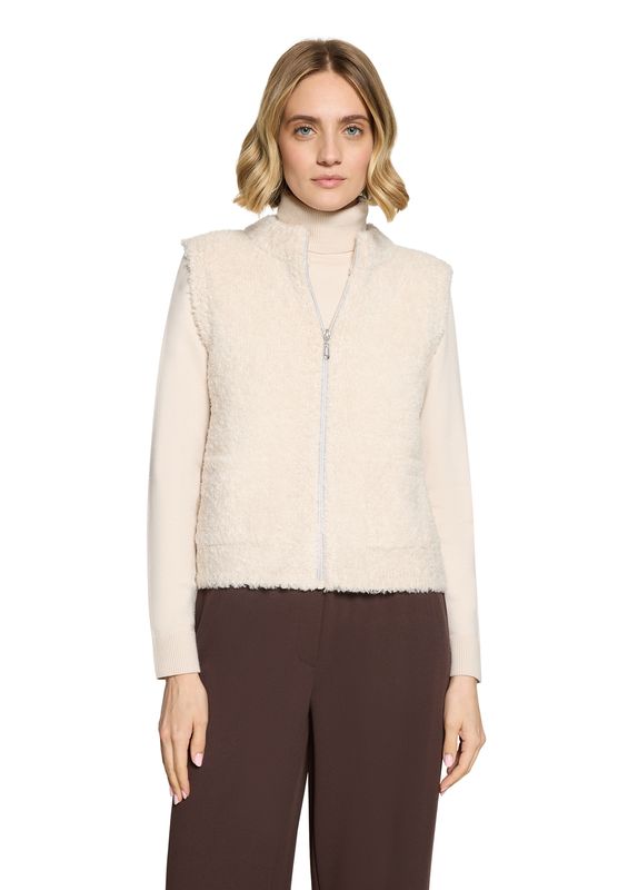 Betty Barclay Strickjacke Kurz ohne Arm Beige 55072048