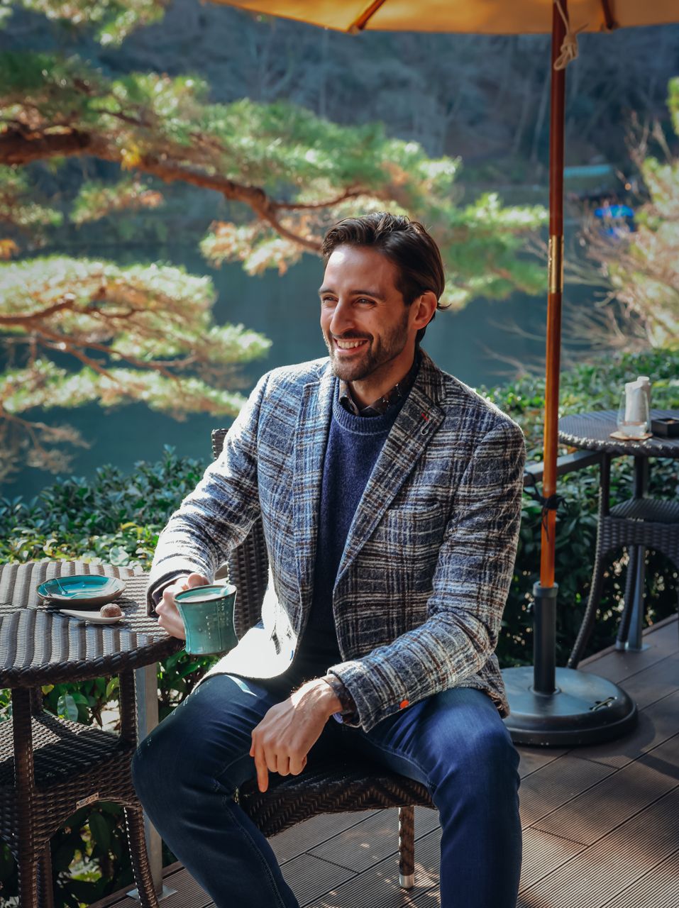 A fish named Fred Blazer fancy check Jeans Blue 34.107