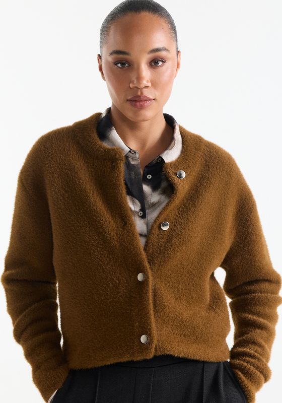 Jansen Amsterdam CLOE VEST p 205 long sleeve button c 000180 - camel CLOE W26