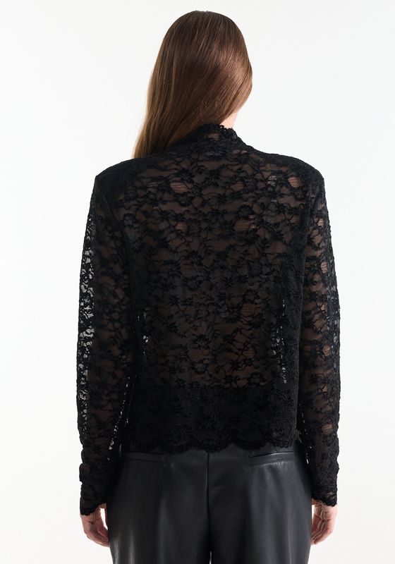 Jansen Amsterdam CEES TOP fl 103 lace turtle neck lon 000999 - black CEES W26
