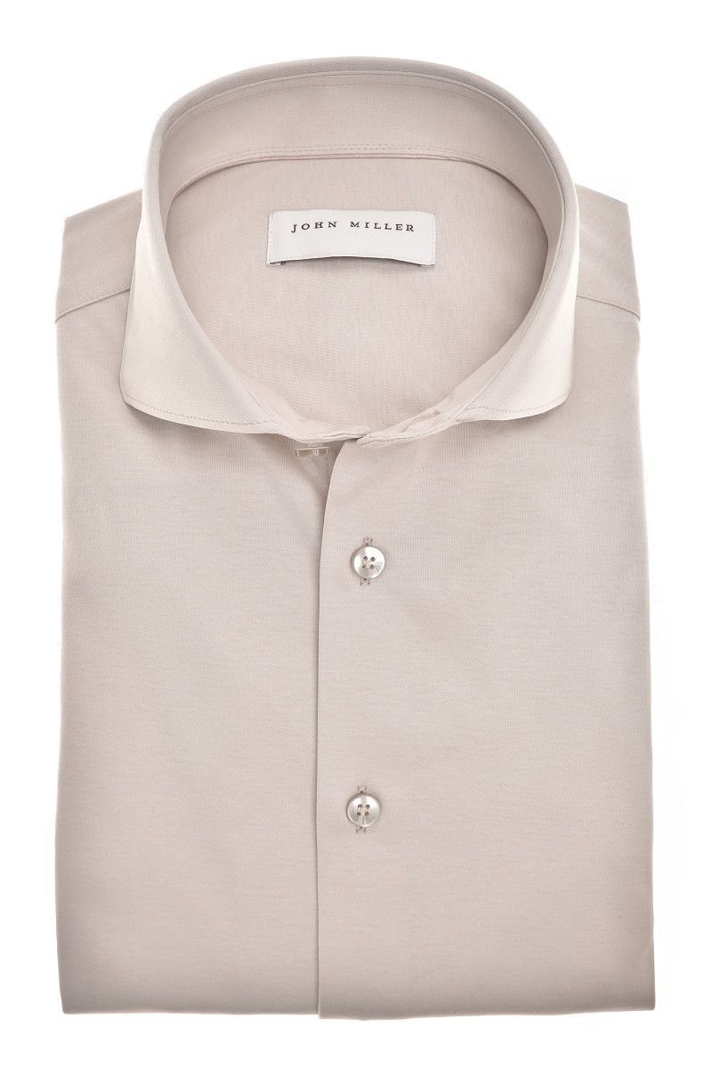 John Miller Shirts Plain:Overhemd Lichtbruin 610 5142920