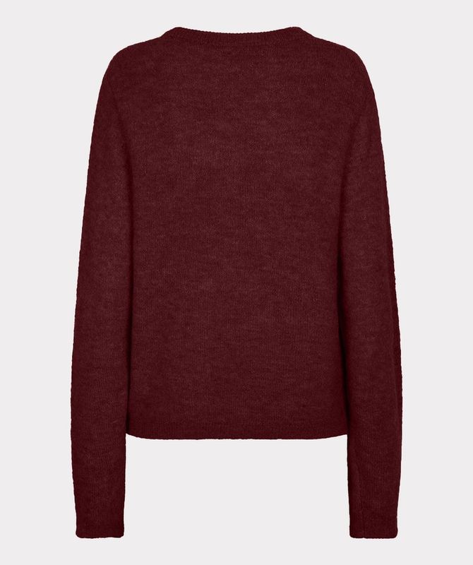 Esqualo Cardigan closed placket fancy button Merlot F26.07510