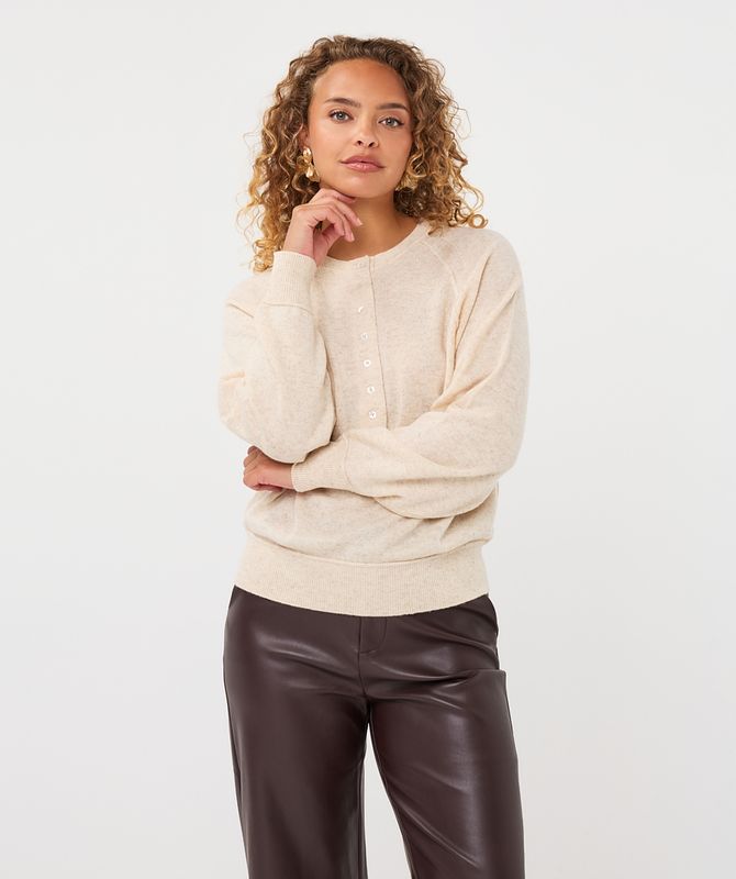 Esqualo Sweater raglan polo neck Biscuit F26.07549