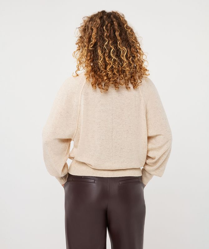 Esqualo Sweater raglan polo neck Biscuit F26.07549