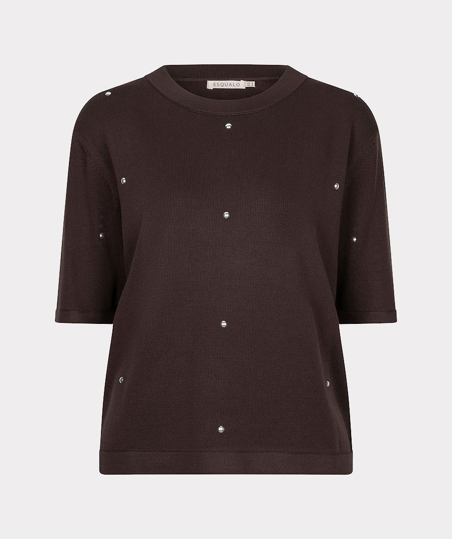 Esqualo Sweater studs Cacao F26.07516