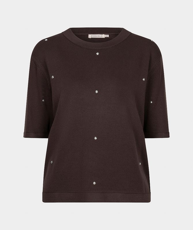 Esqualo Sweater studs Cacao F26.07516