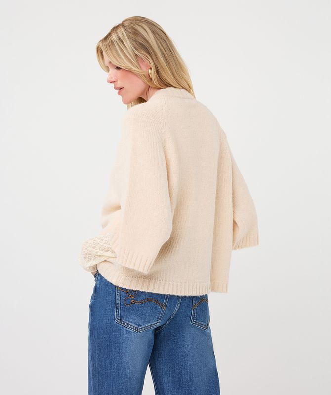 Esqualo Sweater buttons Biscuit F26.18500