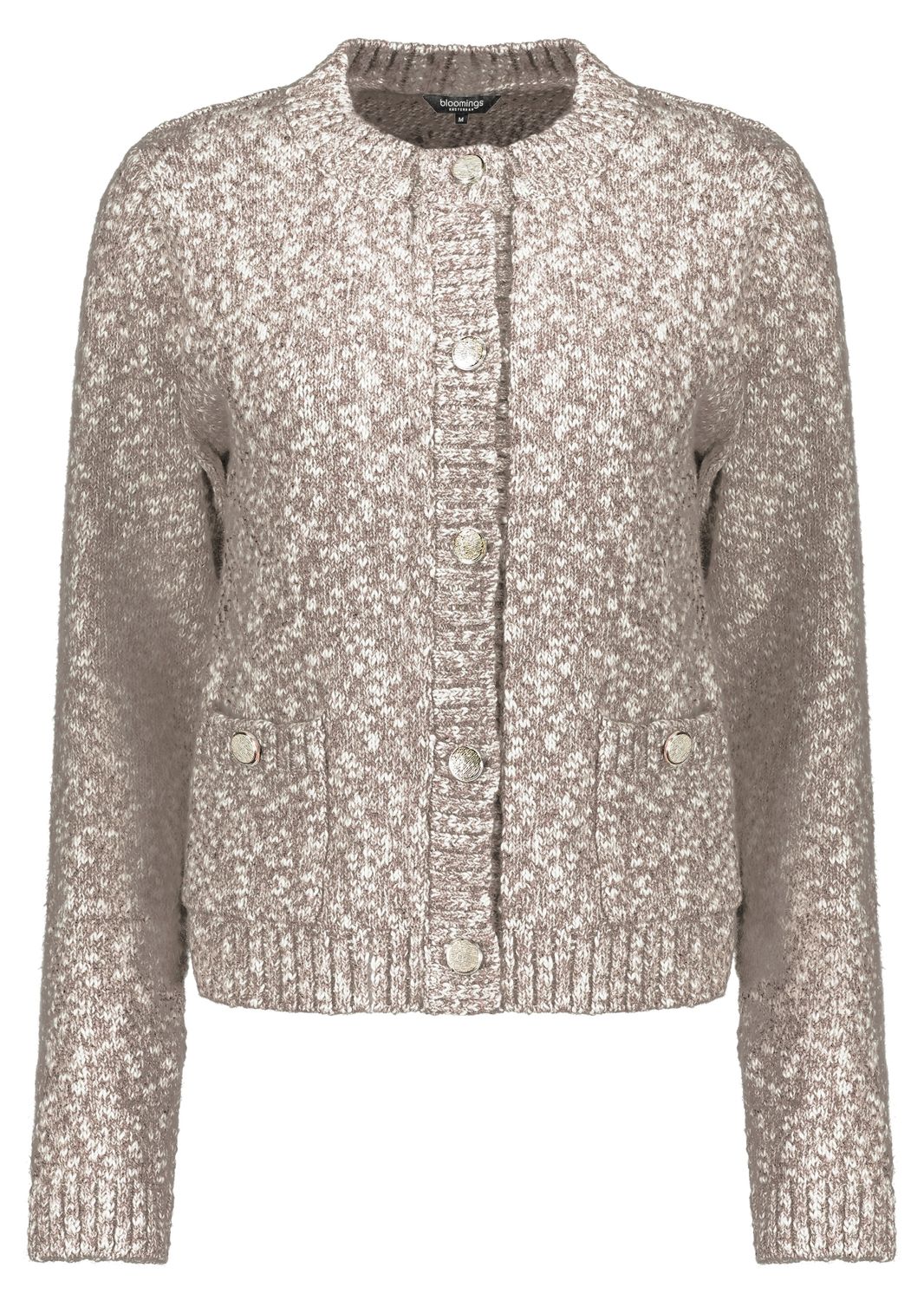 Bloomings Crew neck cardigan lurex Brown mel SLK434-9083