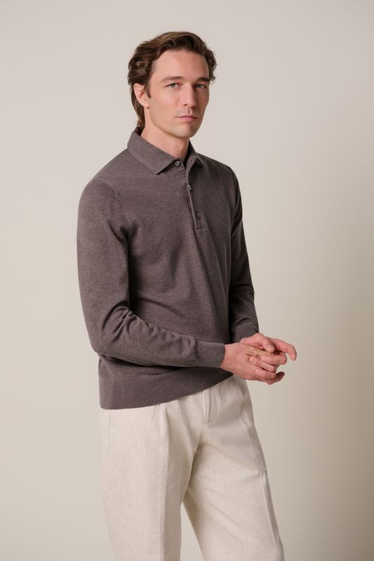 Profuomo POLO ONE PIECE LS AUBERGINE Aubergine PPXJ30003D