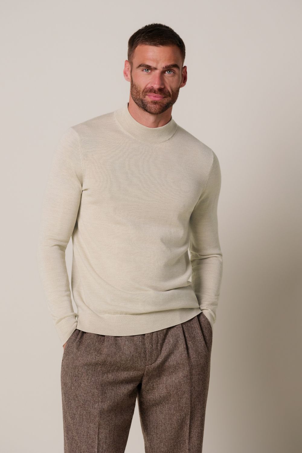 Profuomo PULLOVER MOCK NECK BEIGE Beige PPXJ30028I