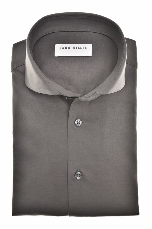 John Miller Shirts Plain:Overhemd Donkergroen 590 5142920