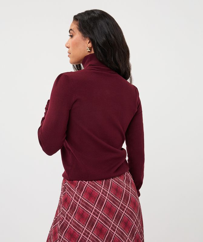 Esqualo Sweater shoulder button col basic kn Merlot F26.07544