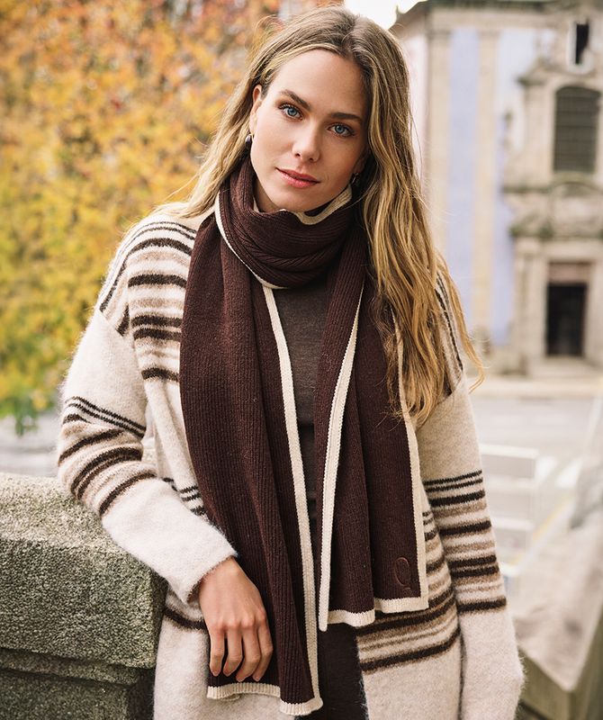 Esqualo Scarf contrast Cacao F26.07552