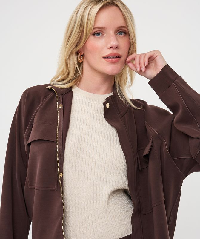 Esqualo Cardigan Modal Cacao F26.05504
