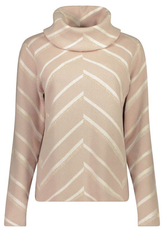 Bloomings Loose turtle neck pullover jacquard Cornstalk mel SLK20-9046