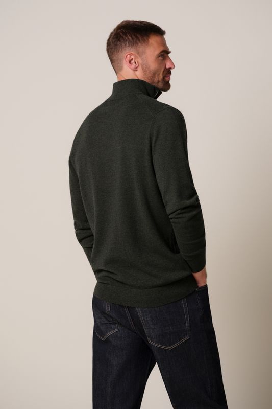 Profuomo PULLOVER HALF ZIP D GREEN Dark Green PPXJ30012D