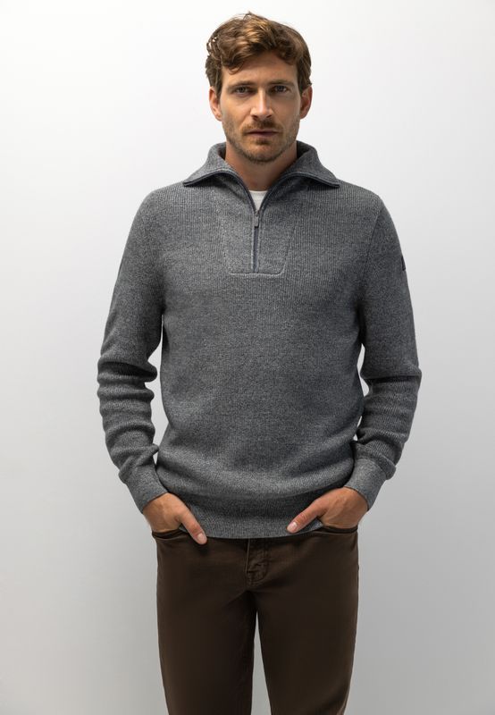 State of Art Pullover Sportzip Pl donkerblauw:Grint 13126087
