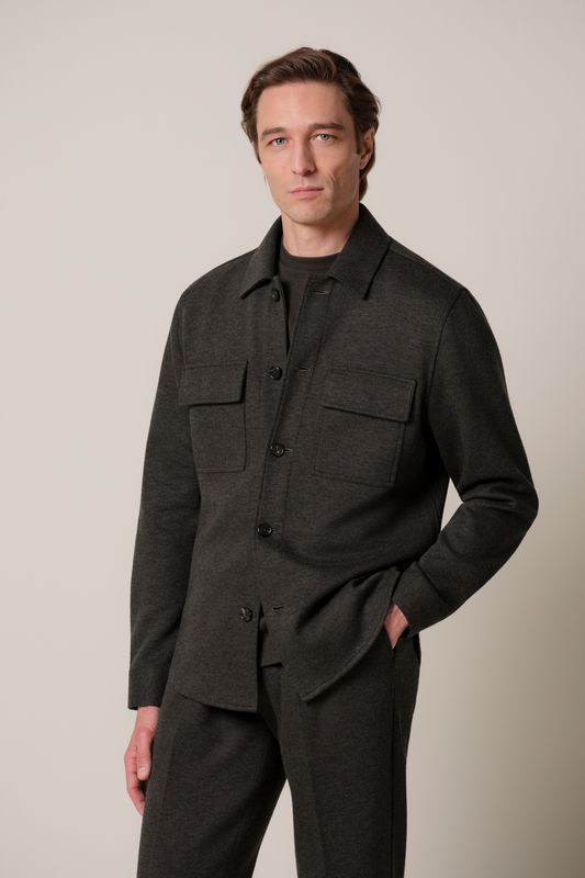 Profuomo OVERSHIRT KNITTED D.BROWN Dark Brown PPXF30001D