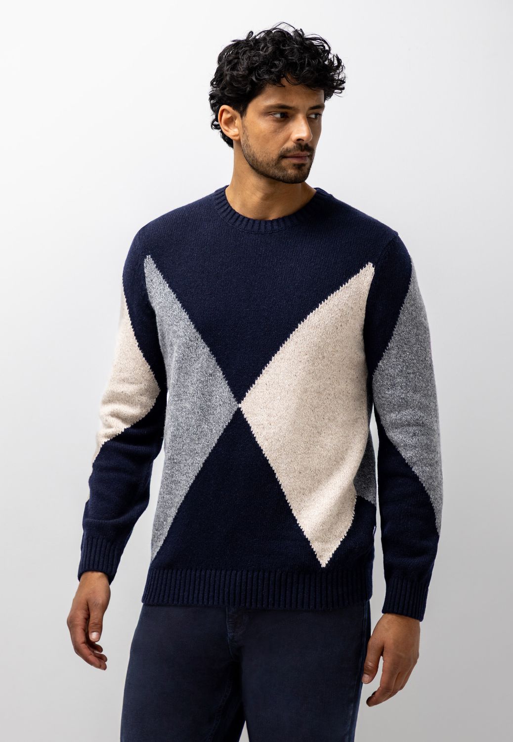 State of Art Pullover Crew-Neck J donkerblauw:Grint 11426088