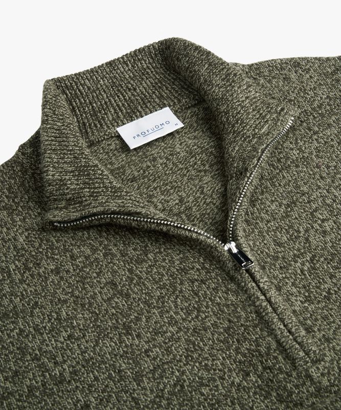 Profuomo PULLOVER HALF ZIP D GREEN Dark Green PPXJ30047D
