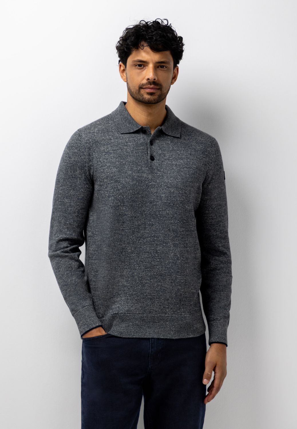 State of Art Pullover Polo Plain donkerblauw:Grint 14126072